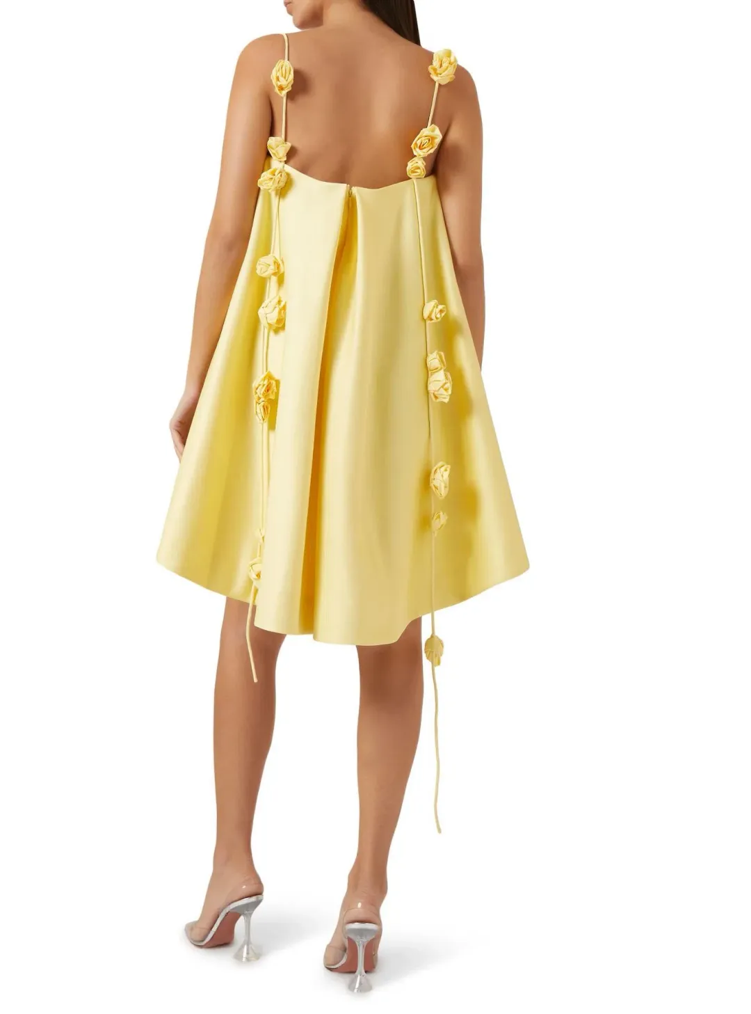 Leo Lin Fiona Rose Mini Dress Yellow Size 12 for rent on The Volte - main image
