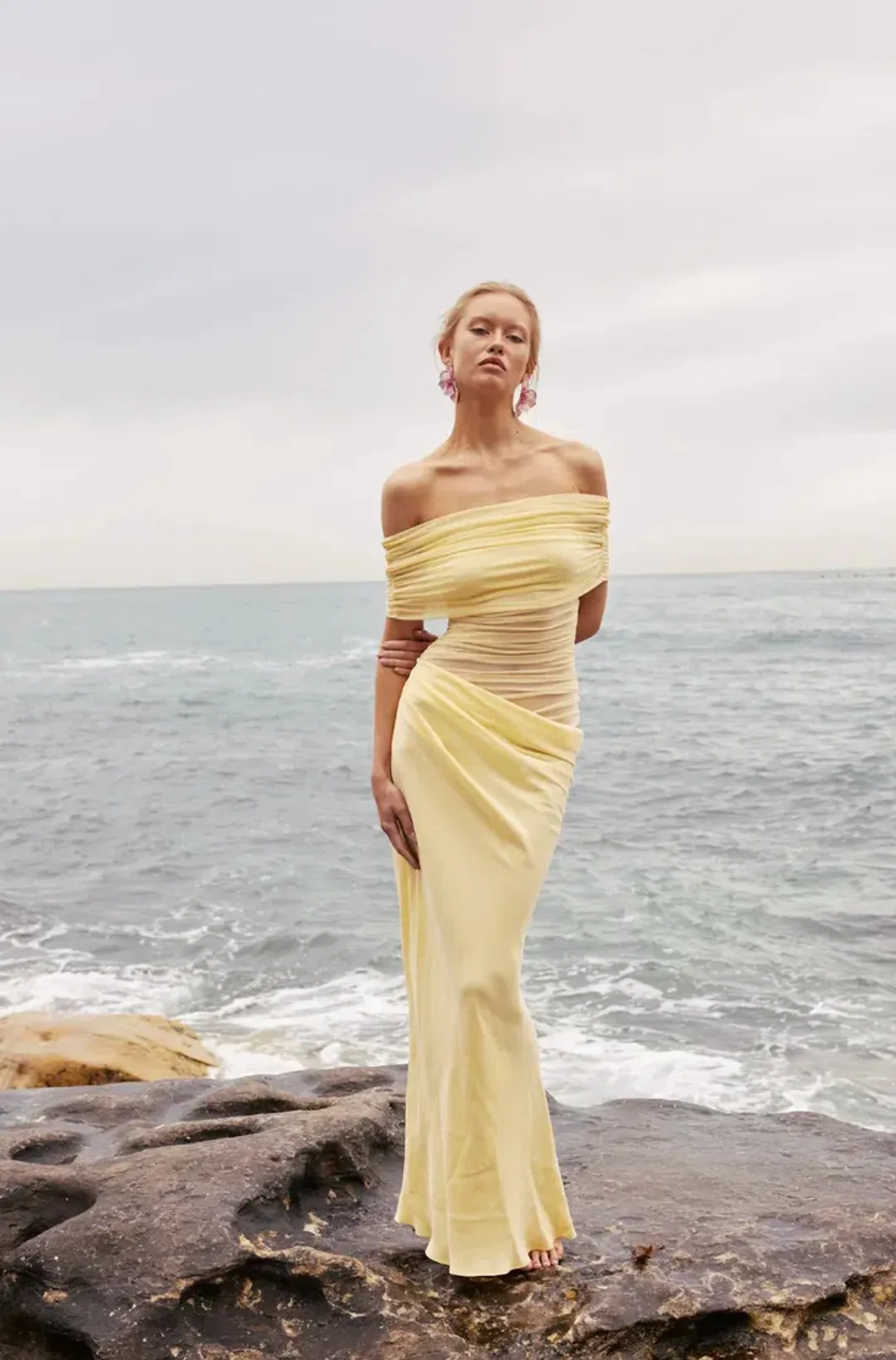 Benni Nico Off Shoulder Maxi Dress Size 10 for rent on The Volte - main image