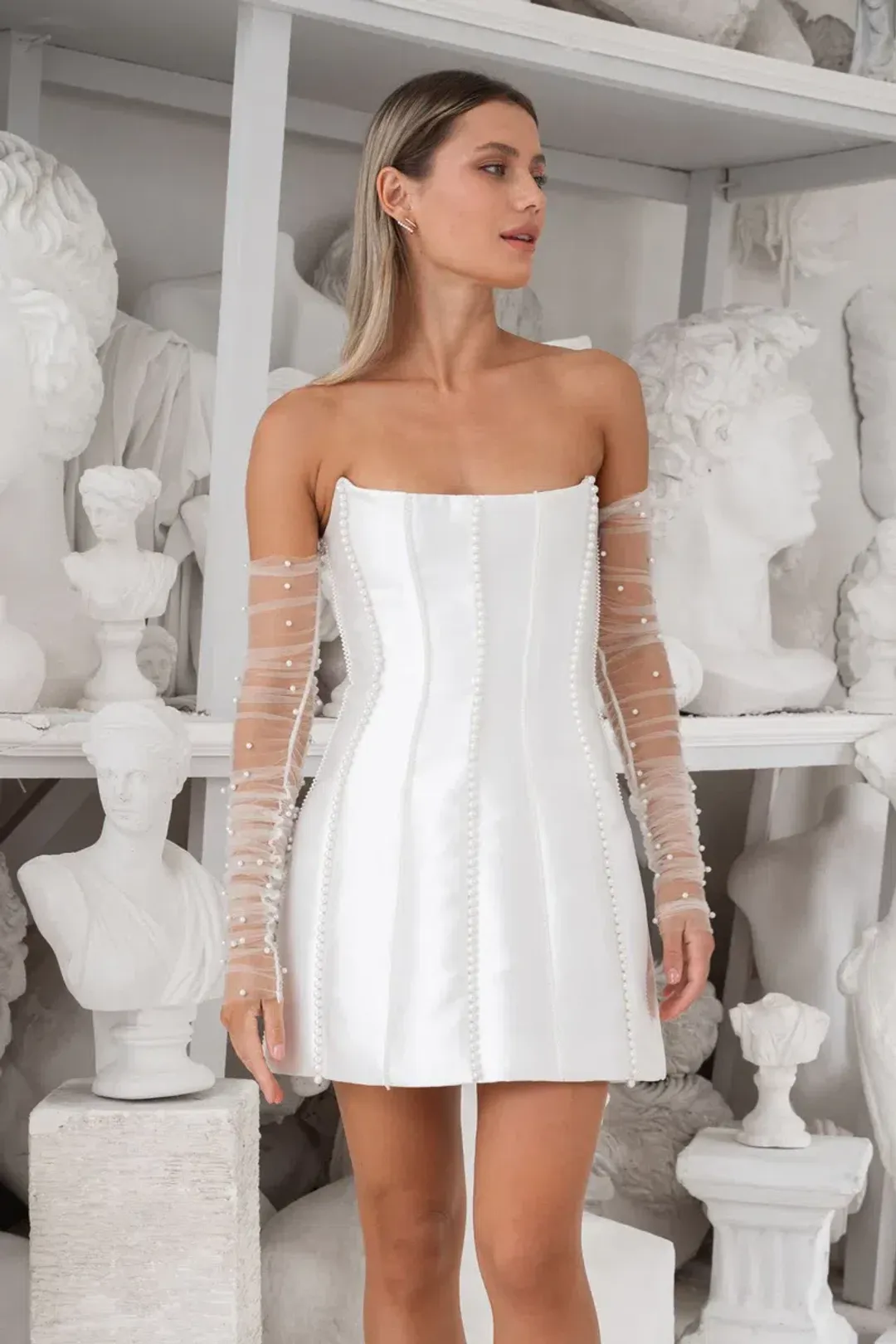 Eliya The Label Kayla Mini Dress White Size 10  for rent on The Volte - main image