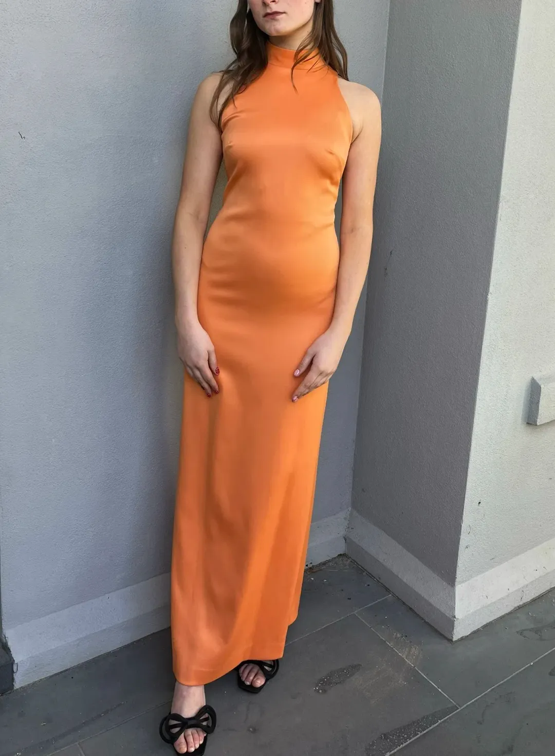 Lisa Ho Orange High Neck Dress  for rent on The Volte - main image