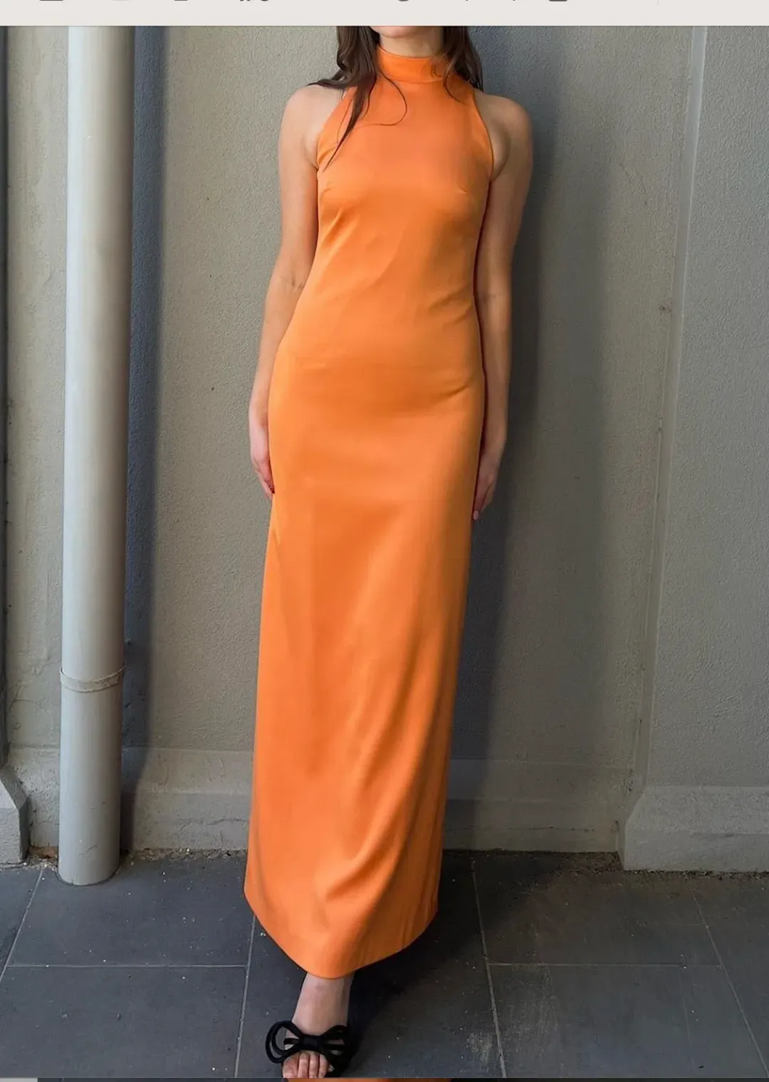Lisa Ho Orange High Neck Dress  for rent on The Volte - main image
