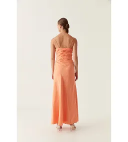 Aje Clarice Draped Maxi Dress Sunset Orange Size AU 8 for rent on The Volte - image 3