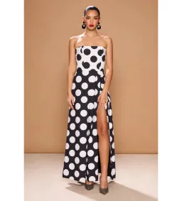 Sonya Moda Sonja Milano Polka Dot Dress Maxi Black Size AU 12 for rent on The Volte - image 1