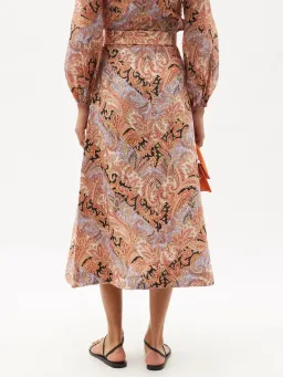 Zimmermann Botanica Chevron Midi Skirt in Chevron Paisley Size 1 AU 10 for rent on The Volte - image 3