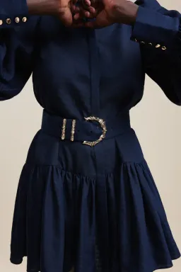 Acler Sherwood Mini Dress Navy Size 8 for rent on The Volte - image 4
