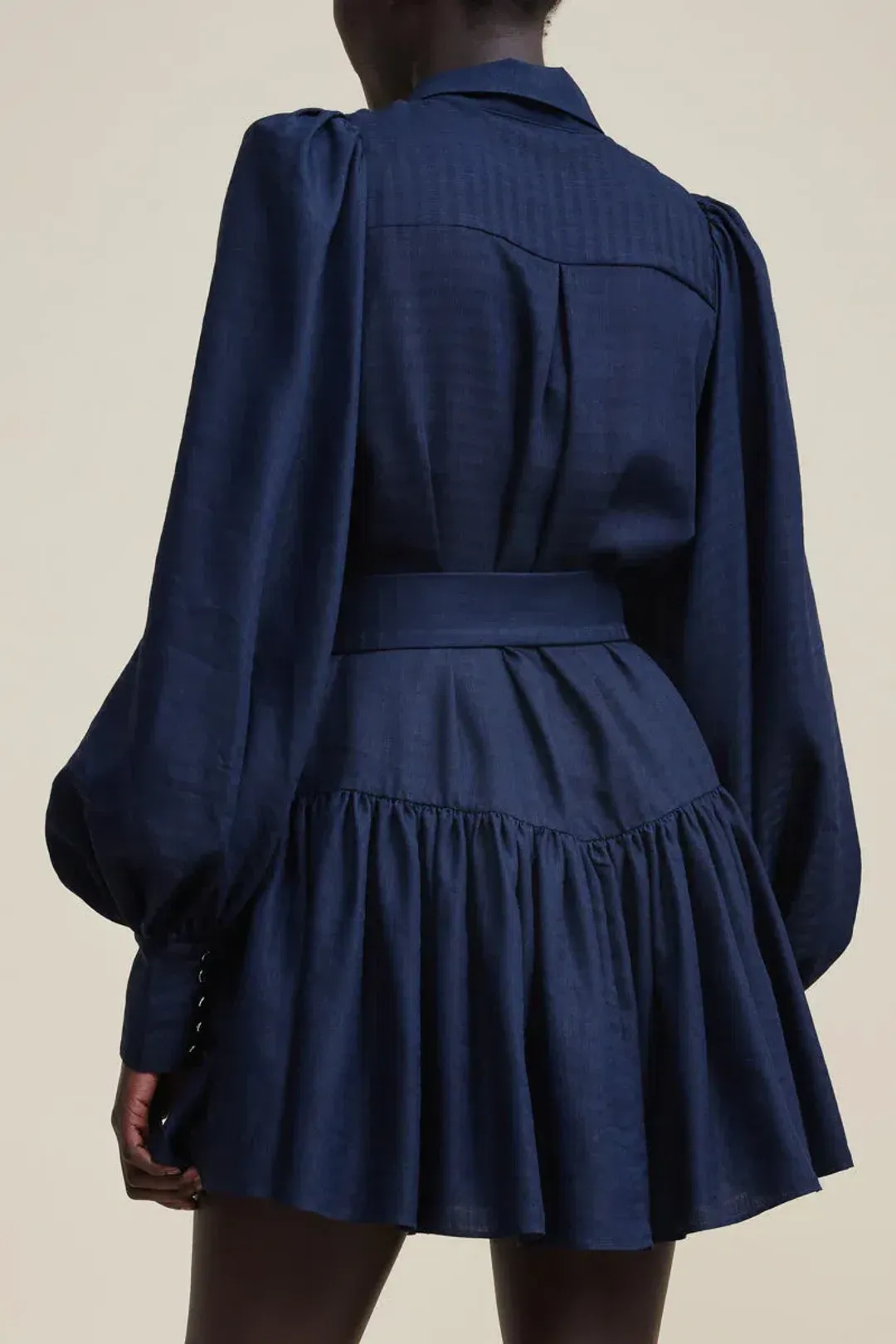Acler Sherwood Mini Dress Navy Size 8 for rent on The Volte - main image