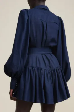 Acler Sherwood Mini Dress Navy Size 8 for rent on The Volte - image 3