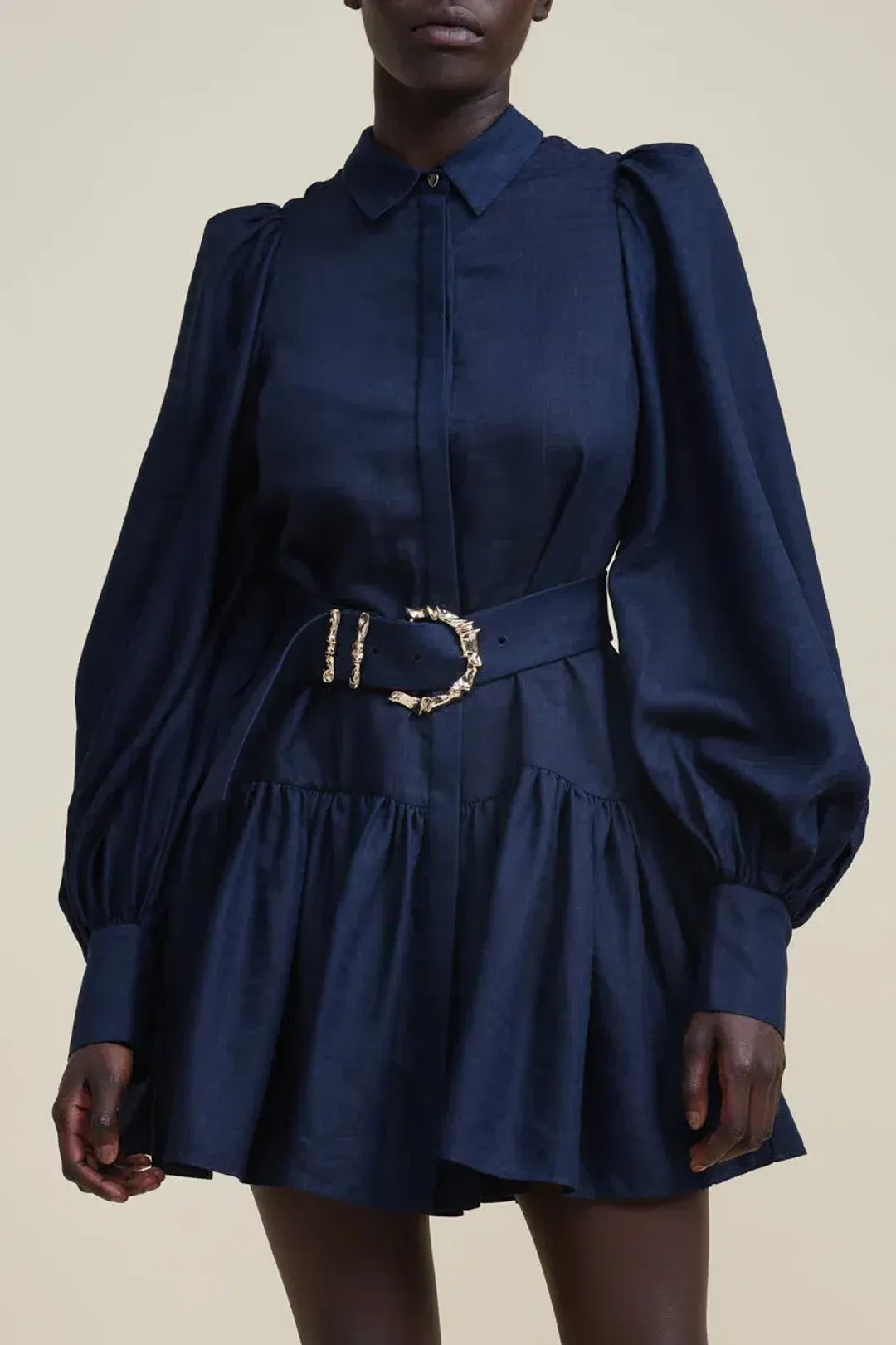 Acler Sherwood Mini Dress Navy Size 8 for rent on The Volte - main image