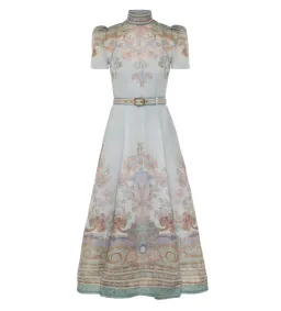 Zimmerman Eden Belted Midi Dress  in Blue Paisley Size 2 / AU 12 for rent on The Volte - image 3
