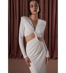 MISHA Scarlette Slinky Jersey Dress Ivory Size 8/S for rent on The Volte - image 2