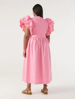 Commonry Cotton Statement Sleeve Dress Petal Pink Size XL / AU 20 for rent on The Volte - image 3