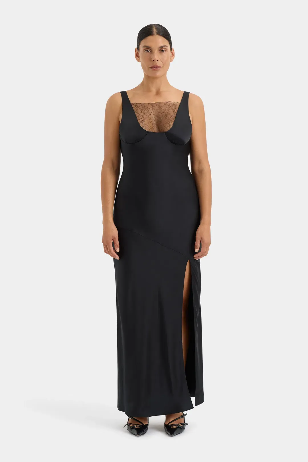 Sir the Label Dunya Lace Gown Black Size 2 / AU 10 for rent on The Volte - main image