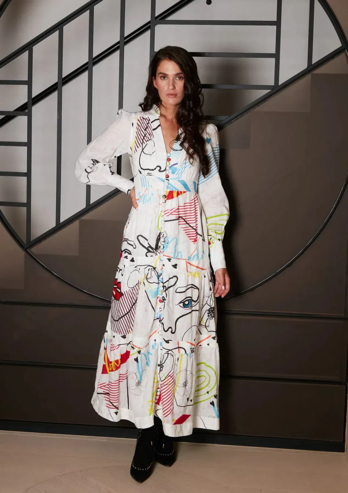 Mackenzie Mode The Mode Midi Dress Multi Size 10 for rent on The Volte - main image