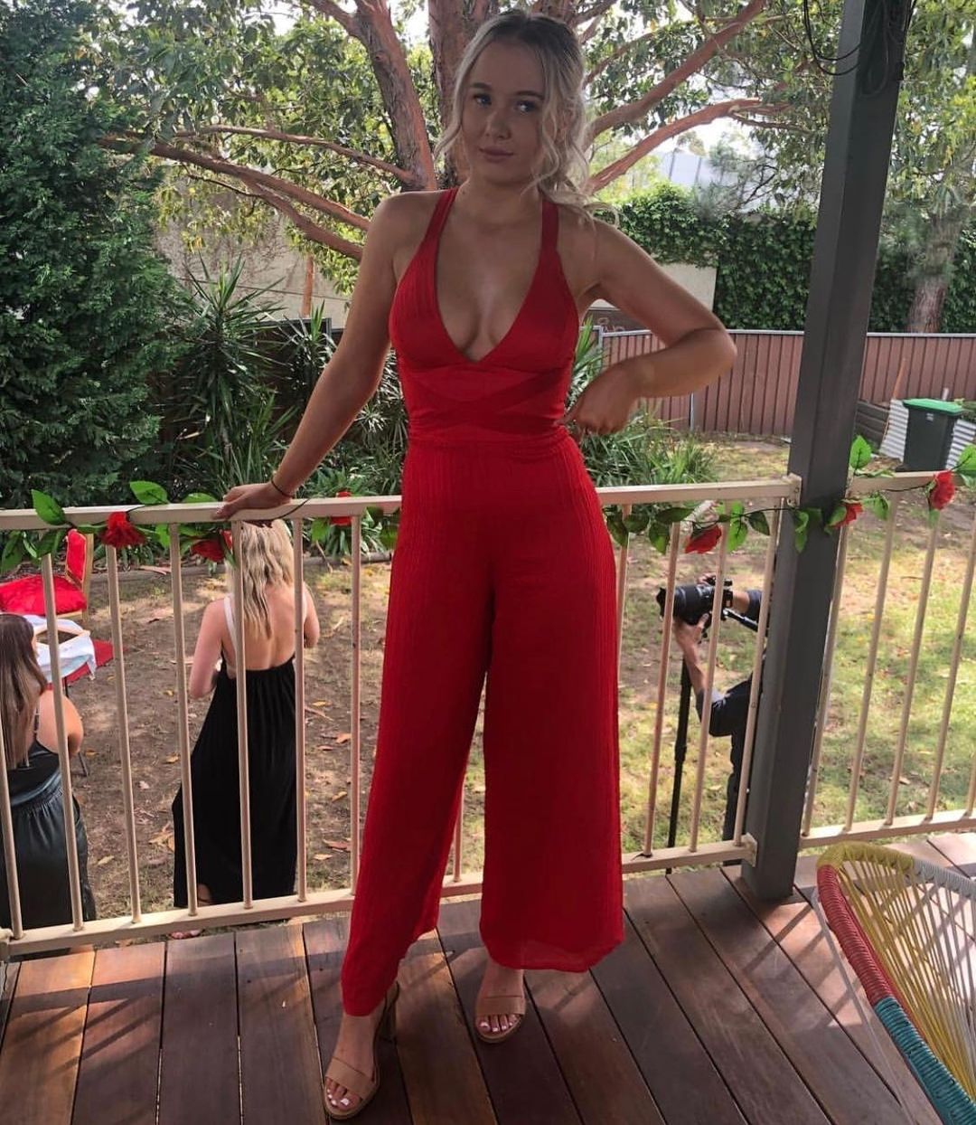Kookai Red jumpsuit sz 6 for rent on The Volte - main image