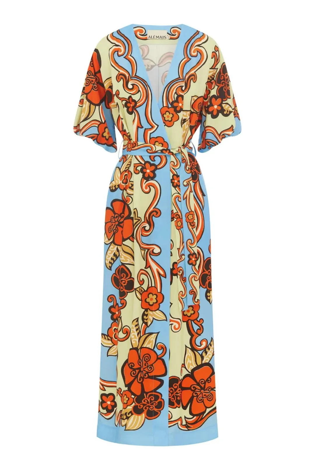 Alémais Ondine Wrap Midi Dress Multi Size 16 for rent on The Volte - main image