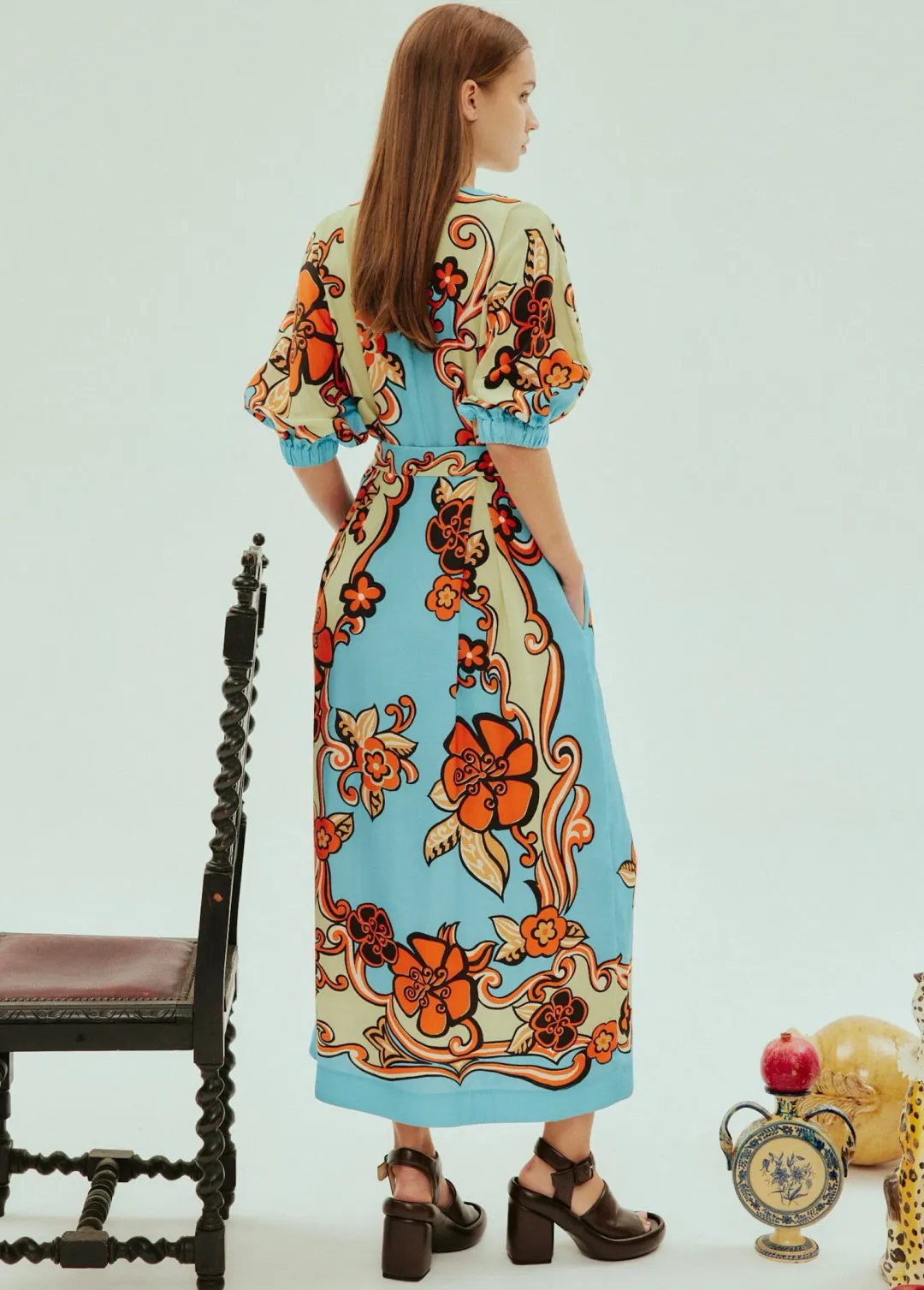 Alémais Ondine Wrap Midi Dress Multi Size 16 for rent on The Volte - main image