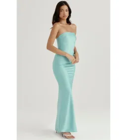 House of CB Alette Satin Maxi Dress Jade Size M / AU 10  for rent on The Volte - image 2