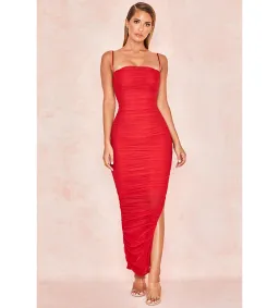 House of CB Fornarin Organza Mesh Maxi Dress Red Size AU 14 for rent on The Volte - image 1