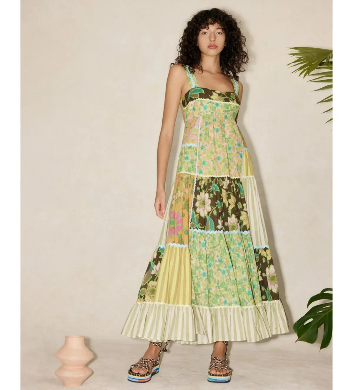 Alemais Winnie Spliced Midi Dress Floral Size AU 12 for rent on The Volte - main image