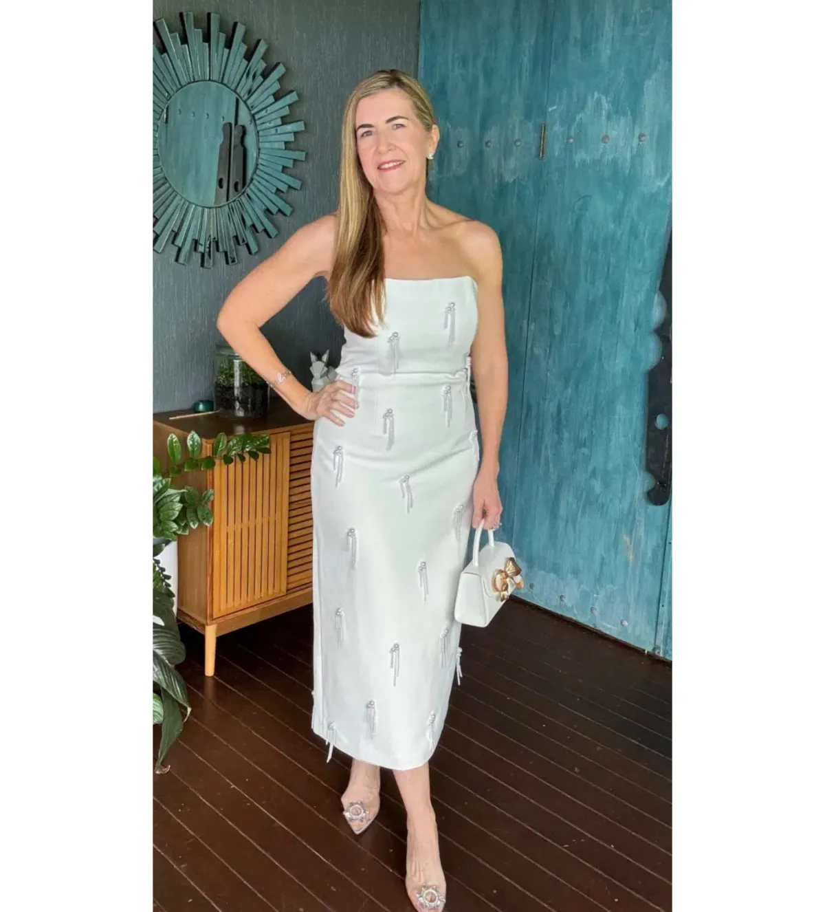 Odd Muse Ultimate Muse Embellished Midi Dress White Size AU 6 for rent on The Volte - main image