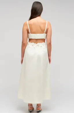 Oroton Rosebud Lace Bralet and Midi Skirt Set Soft Cream Size 8 for rent on The Volte - image 6