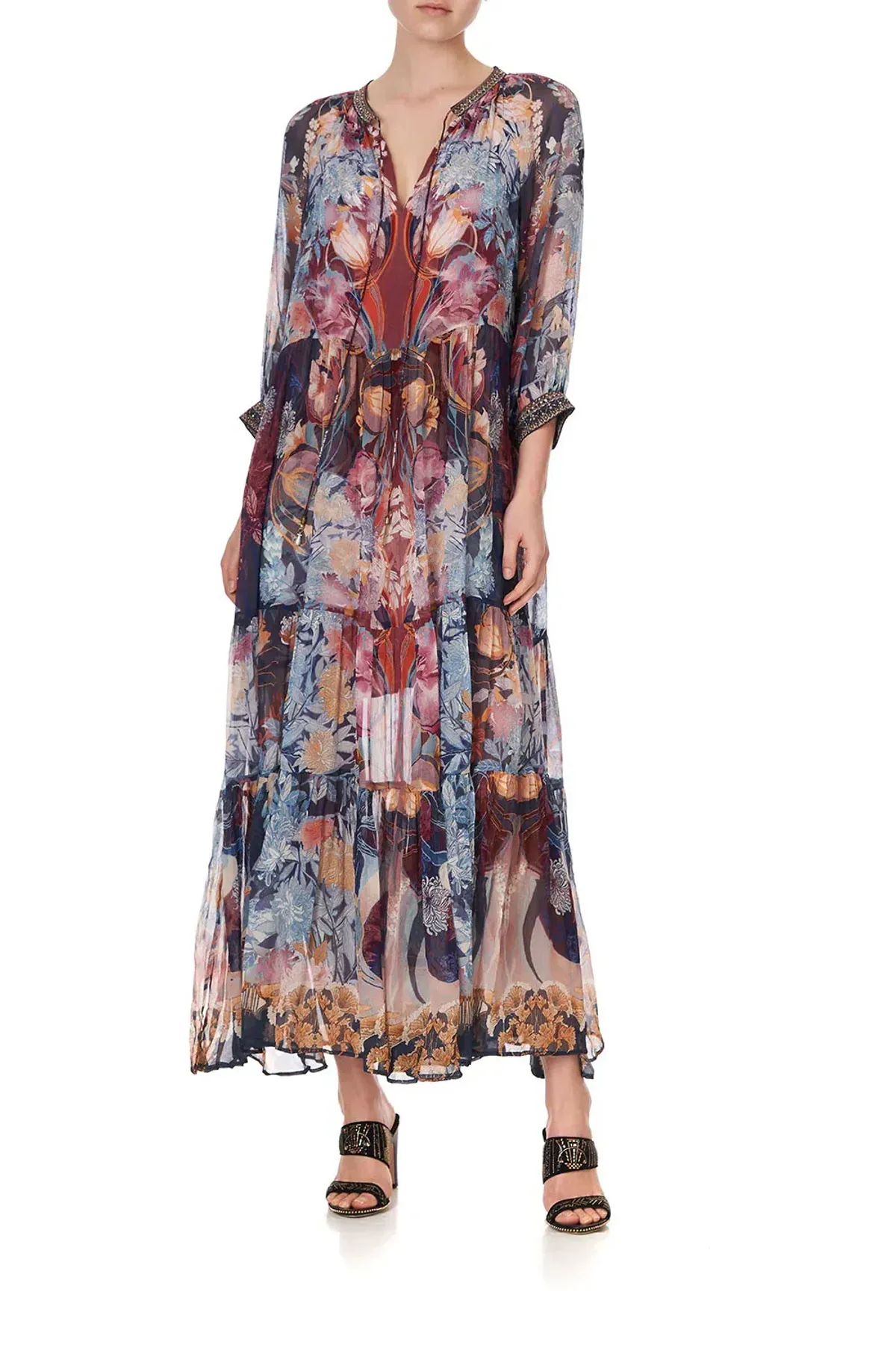 Camilla Nouveau Nights Long Gathered Panel Dress Print Size XXL / AU 18 for rent on The Volte - main image