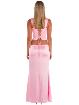 I Am Delilah Valerie Corset and Maxi Skirt Set in Candy Pink Size S / AU 8 for rent on The Volte - image 3