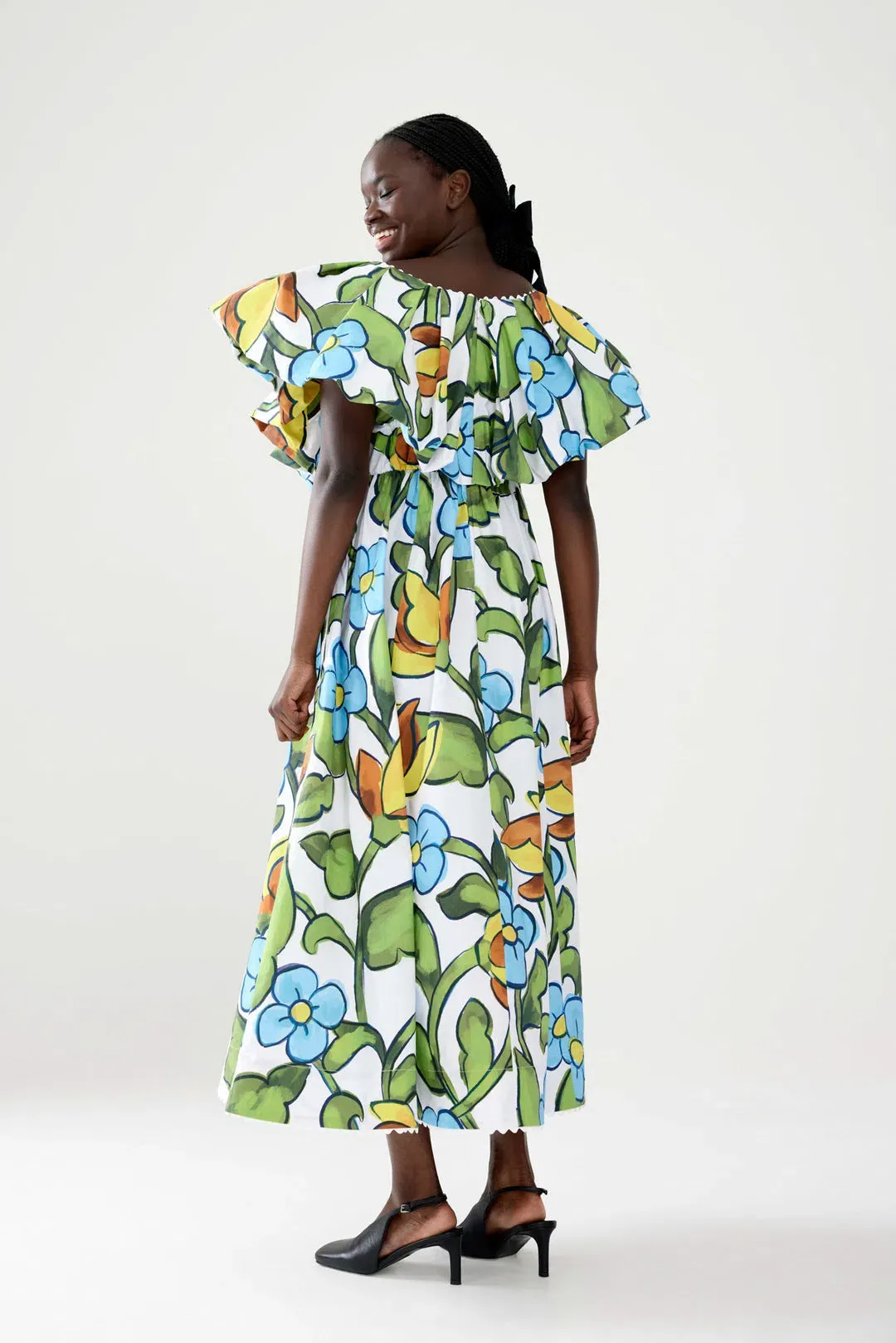 Binny The Front Lawns Midi Dress Multi Floral Size 16 for rent on The Volte - main image
