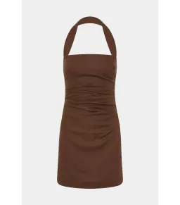 Sir the Label Noemi Halter Mini Dress in Chocolate Size AU 4  for rent on The Volte - image 5