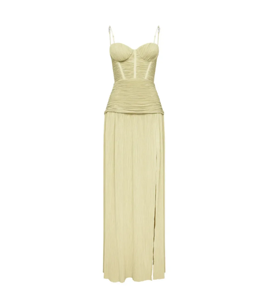 Manning Cartell Double Time Pleat Dress Pistachio Size AU 8 for rent on The Volte - main image