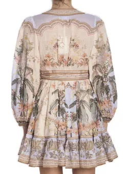 Zimmermann Wylie Mini Wrap Frill Dress in Blue Floral Size 3 / AU 14 for rent on The Volte - image 3