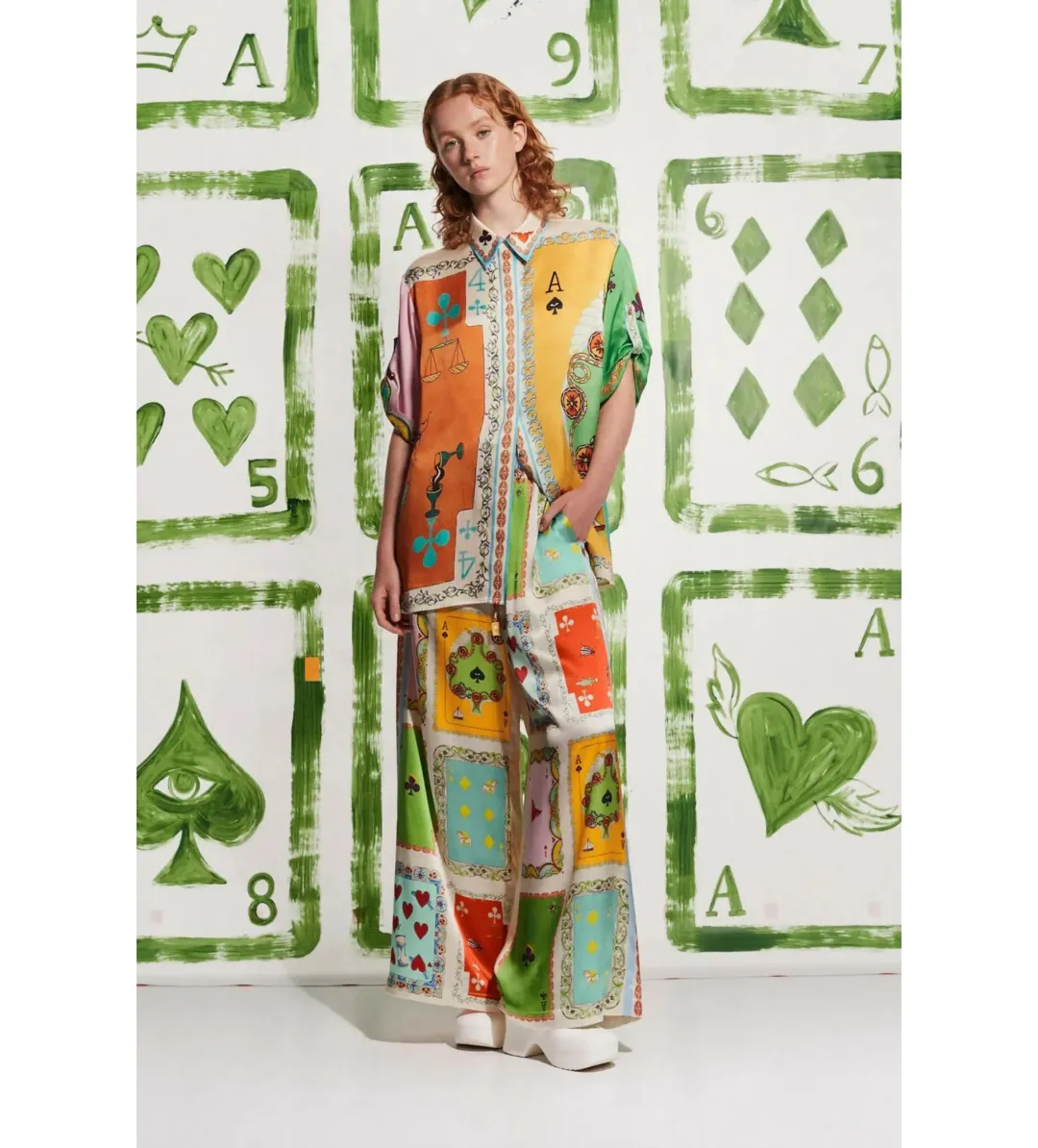 Alemais Rummy Silk Shirt and Pants Set in Multi Size AU 14 for rent on The Volte - main image