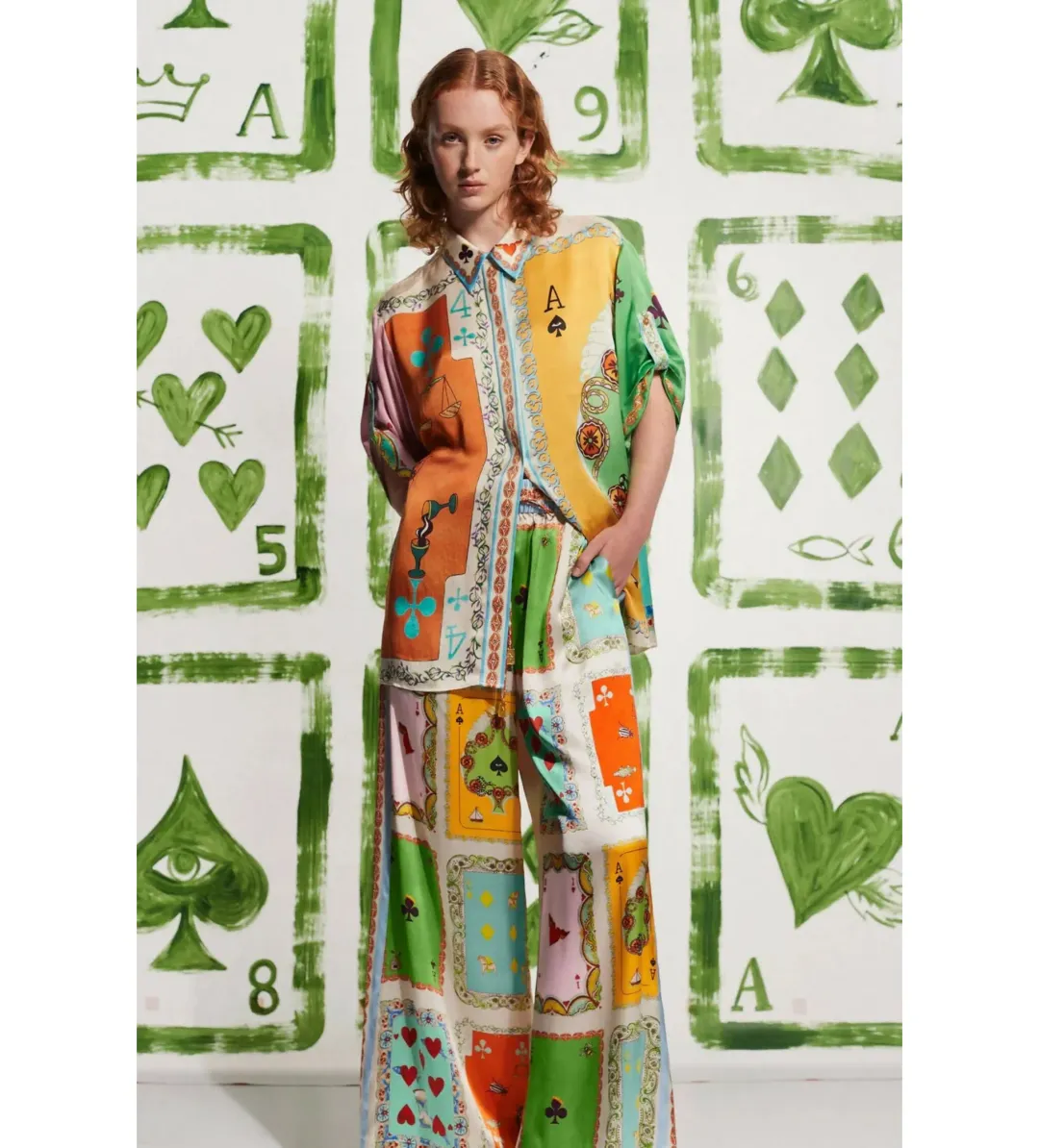 Alemais Rummy Silk Shirt and Pants Set in Multi Size AU 14 for rent on The Volte - main image