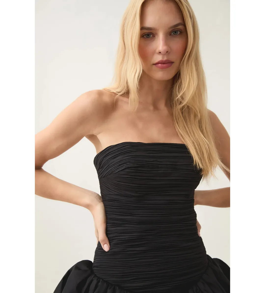 Aje Violette Bubble Hem Mini Dress Black Size AU 10 for rent on The Volte - main image