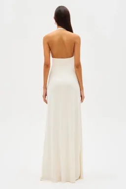 MISHA Jennifer Cupro Maxi Dress Ivory Size 4  for rent on The Volte - image 2