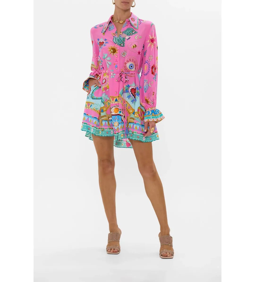 Camilla Shift Shirt Dess Rainbow Roads Size XS/Au 8 for rent on The Volte - main image