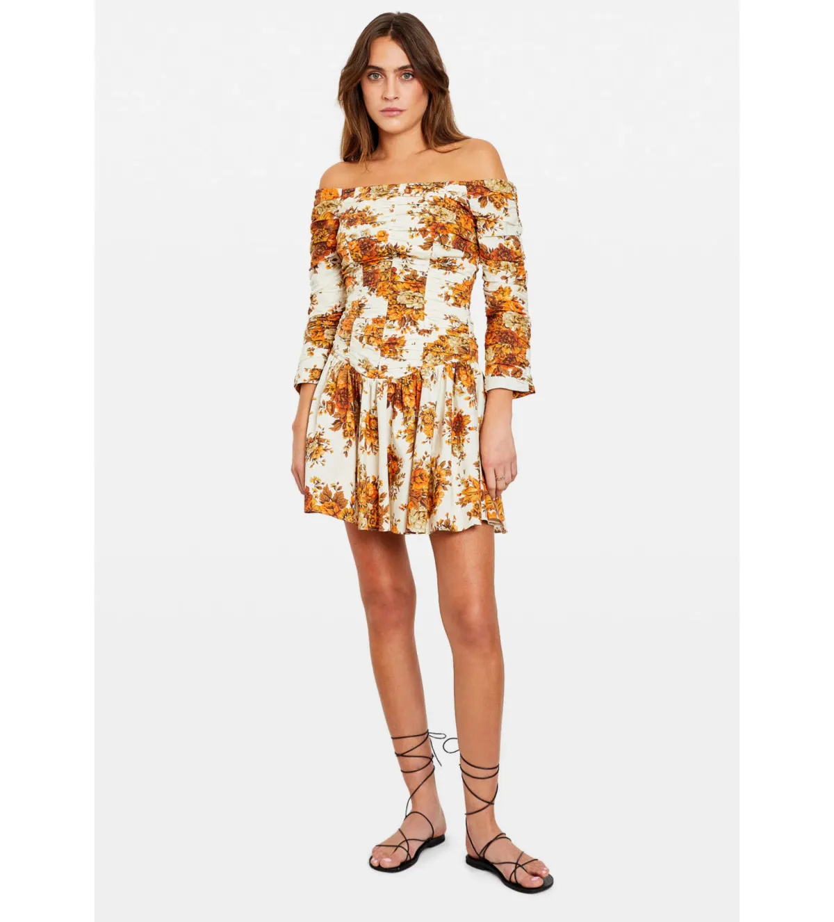 Alémais Derby Off-Shoulder Mini Dress Floral Size 8 for rent on The Volte - main image