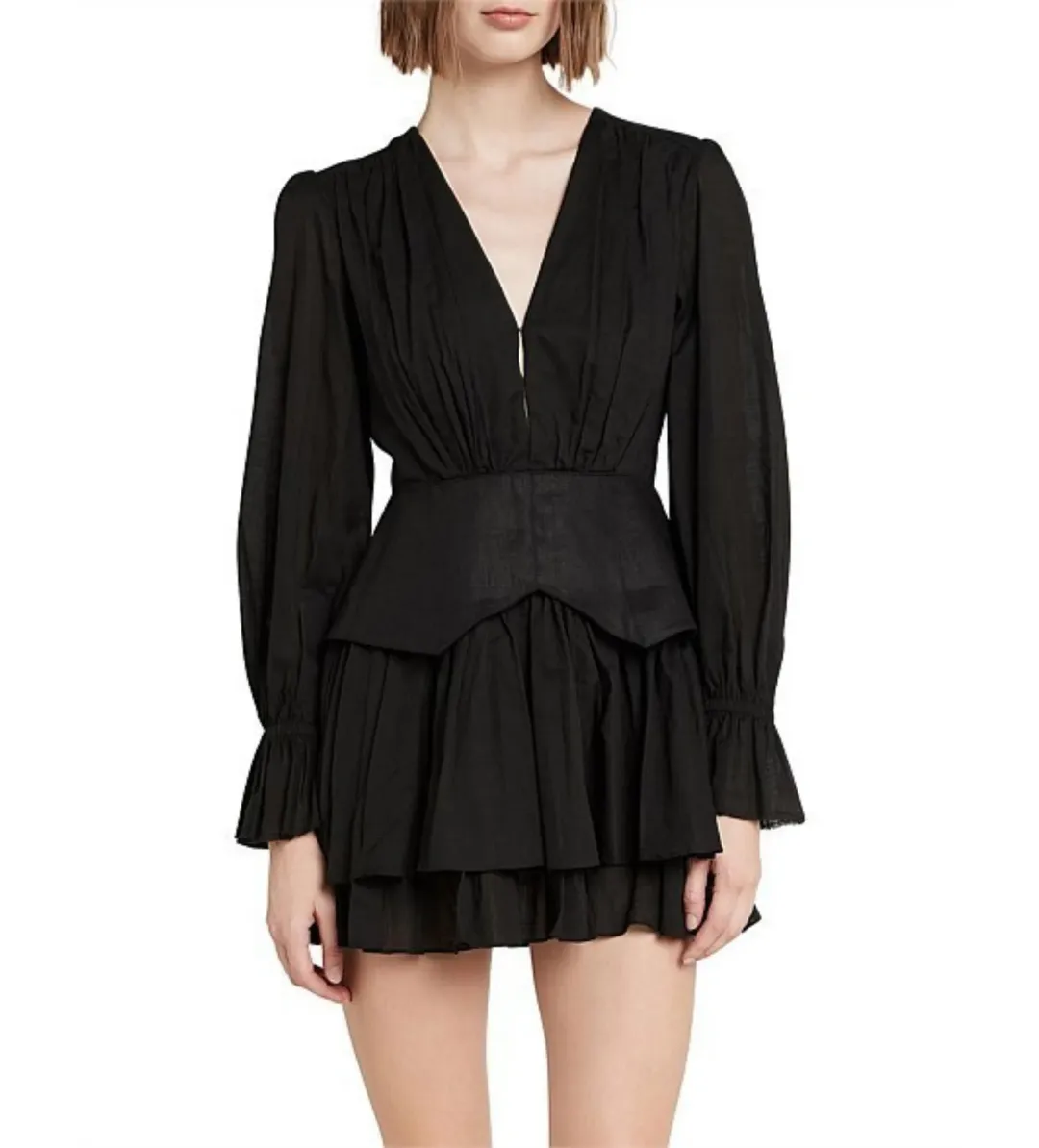 Aje Hanneli Mini Dress Black Size 6  for rent on The Volte - main image