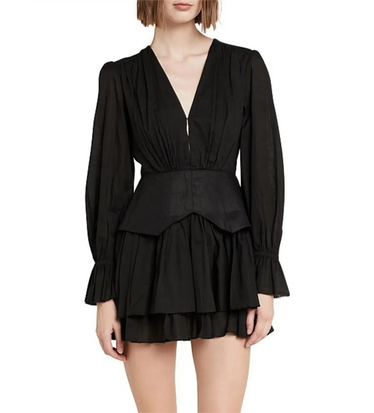 Aje Hanneli Mini Dress Black Size 6  for rent on The Volte - main image