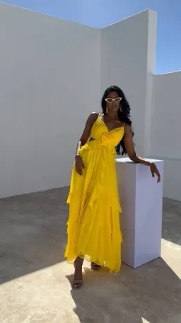 Forever New Harper Ruffle Maxi Dress Daffodil Size 8 for rent on The Volte - image 4
