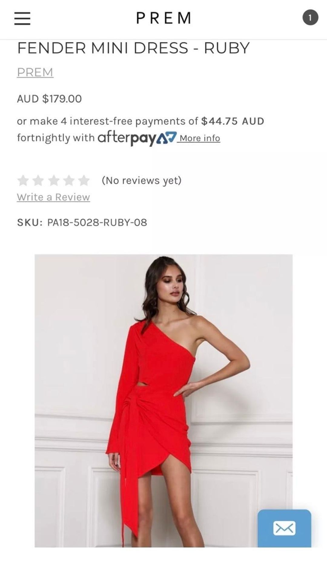 Premonition Fender mini dress red 10 for rent on The Volte - main image