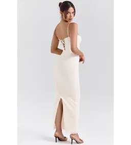 House of CB  Elinor Midi Dress Cream Tea Frill Size 8 for rent on The Volte - image 2