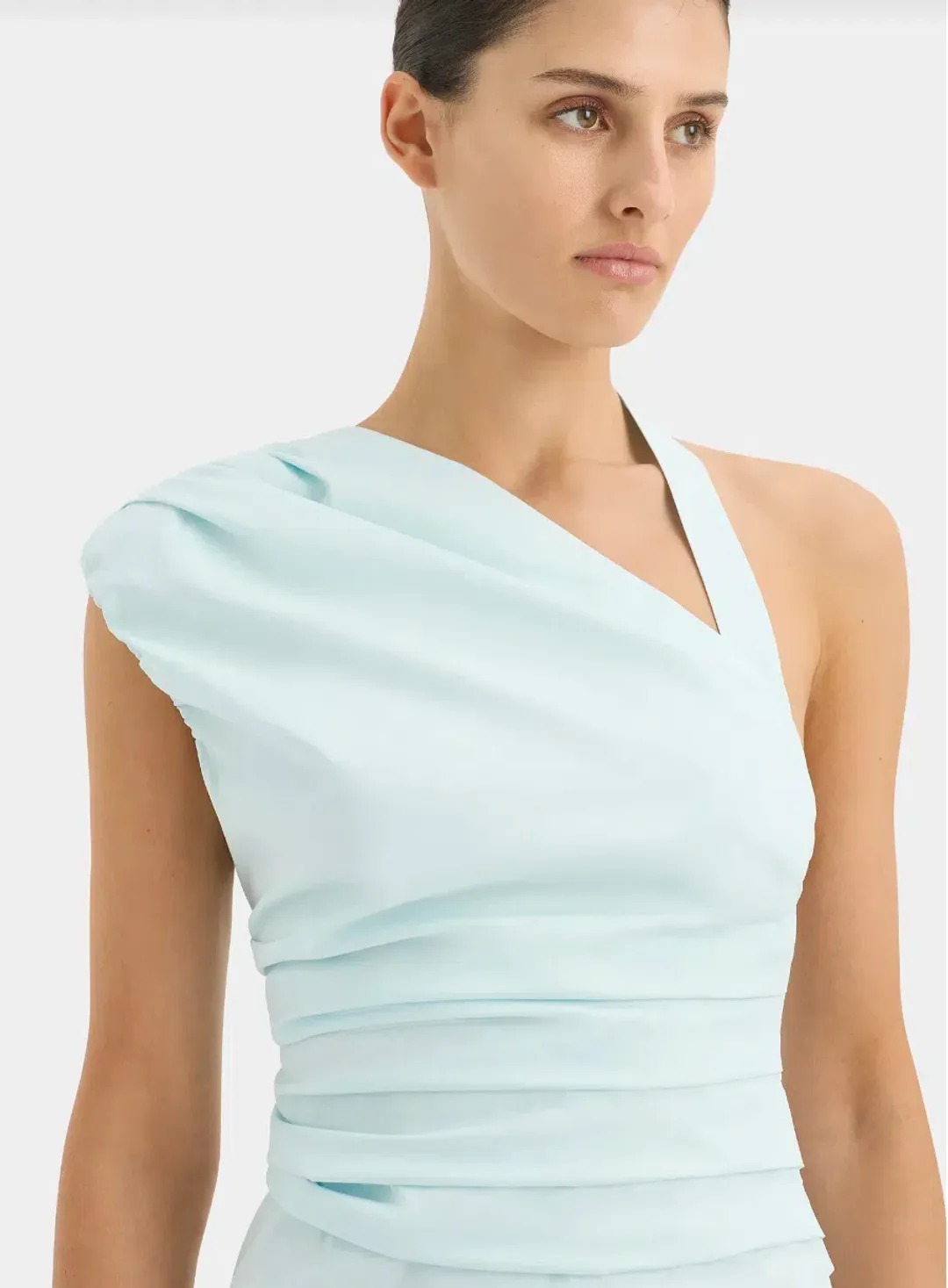 Sir the Label The Azul Gathered Mini Dress in Ice Blue Size 1 / AU 8 for rent on The Volte - main image