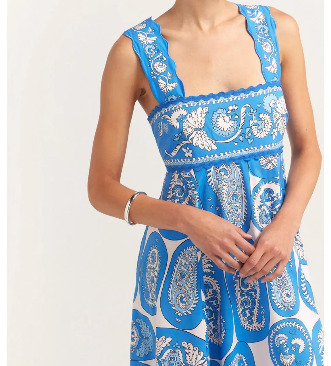Alemais Dianna Summer Dress Paisley Blue/White Print Size AU 12 for rent on The Volte - main image