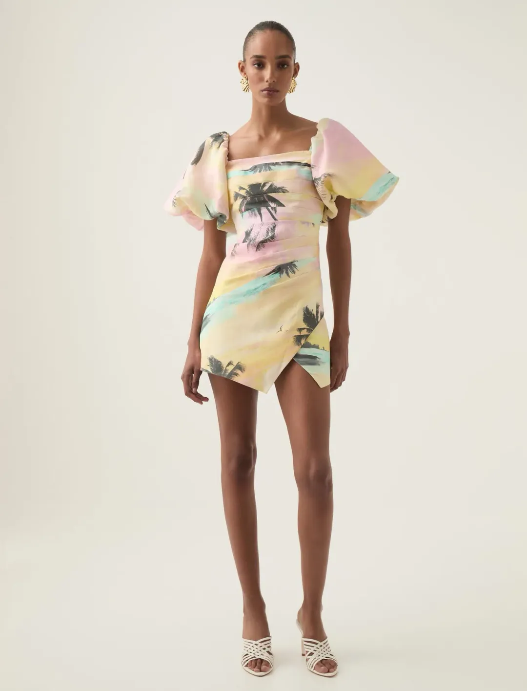 Aje Paradise Wrap Front Mini Dress Sunset Sky Size 14 for rent on The Volte - main image