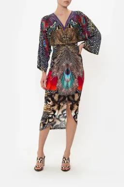Camilla Xanadu Rising Long Split Front Twist Midi Dress Print Size XXXL / AU 20 for rent on The Volte - image 1