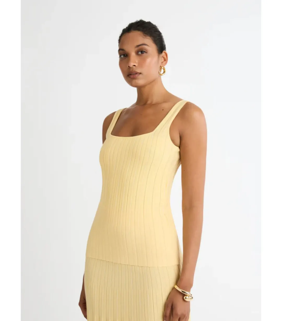 Sheike Elsa Knit Top And Knit Skirt Set Yellow Size AU 6  for rent on The Volte - main image