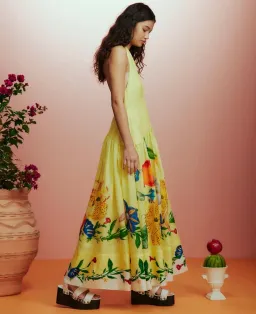 Alemais Dahlia Halter Gown Yellow Size AU 8 for rent on The Volte - image 2