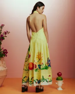 Alemais Dahlia Halter Gown Yellow Size AU 8 for rent on The Volte - image 3