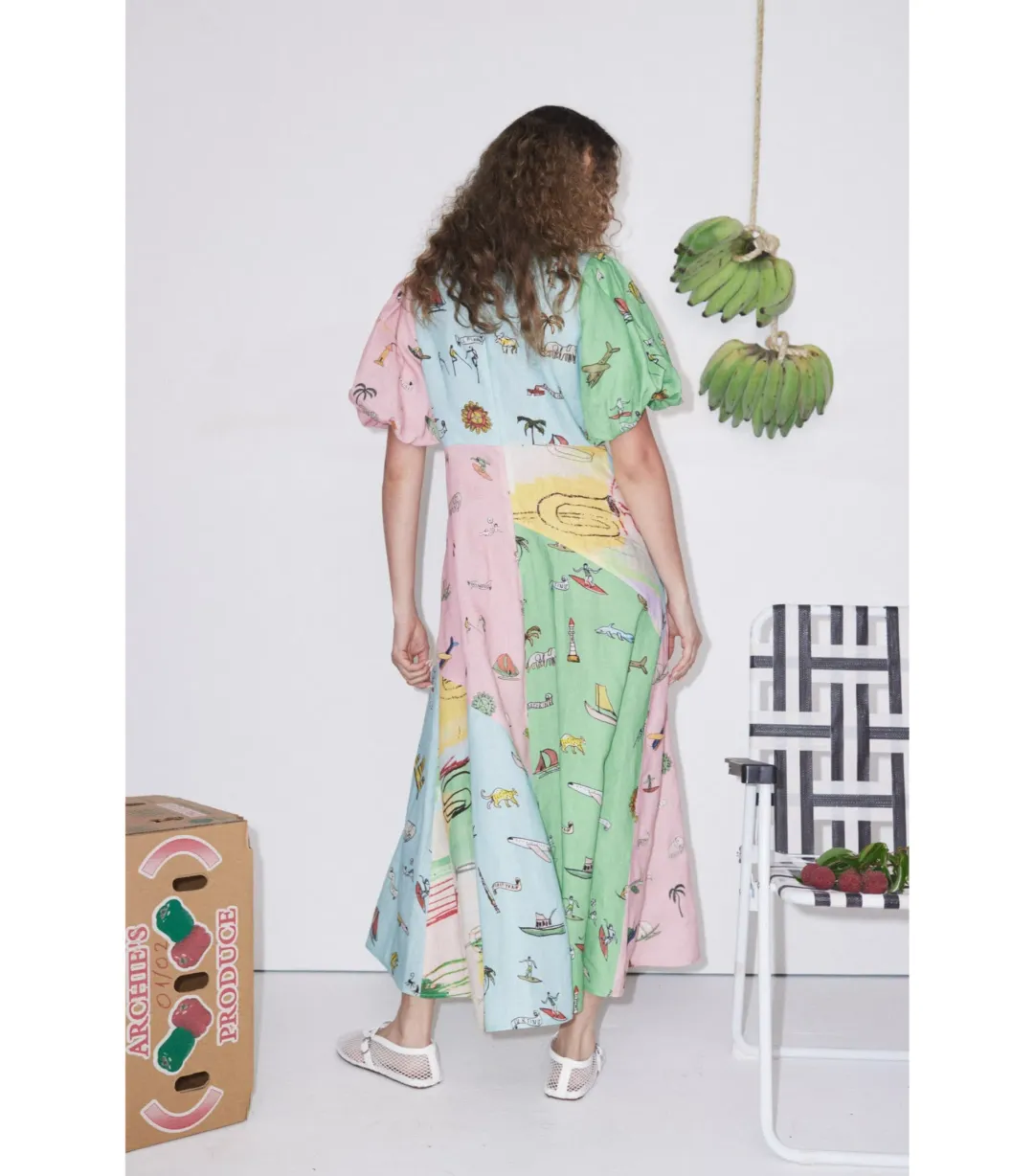 Alemais Jet Midi Dress Multi Size AU 8 for rent on The Volte - main image
